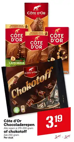 Coop Côte d'Or Chocoladerepen of chokotoff aanbieding