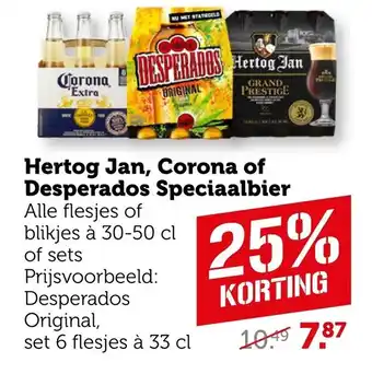 Coop Hertog Jan, Corona of Desperados Speciaalbier aanbieding