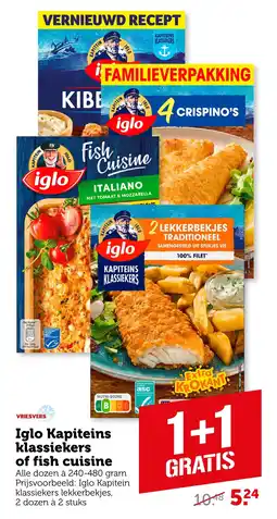 Coop Vriesvers Iglo Kapiteins klassiekers of fish cuisine aanbieding