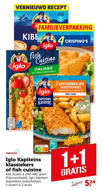 Coop Vriesvers Iglo Kapiteins klassiekers of fish cuisine aanbieding