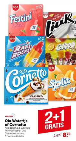 Coop Vriesvers Ola Waterijs of Cornetto aanbieding