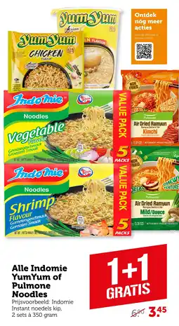 Coop Indomie Yum Yum of Pulmone Noodles aanbieding
