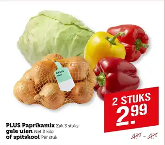 Coop Plus Paprikamix, gele uien of spitskool aanbieding