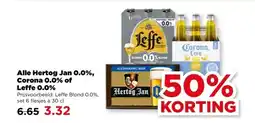 PLUS Alle Hertog Jan 0.0%, Corona 0.0% of Leffe 0.0% aanbieding