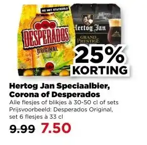 PLUS Hertog Jan Speciaalbier, Corona of Desperados aanbieding