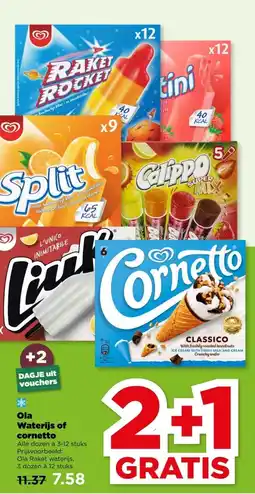 PLUS Ola Waterijs of cornetto aanbieding