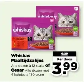 PLUS Whiskas Maaltijdzakjes of Cesar aanbieding