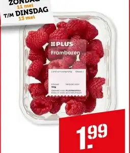 Coop PLUS Frambozen aanbieding