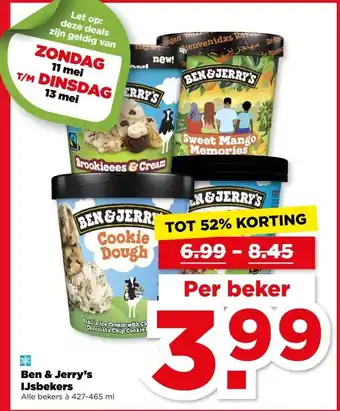 PLUS Ben & Jerry's IJsbekers aanbieding