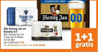 Albert Heijn Alle Hertog Jan en Bavaria 0.0 aanbieding