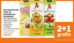 Albert Heijn Alle Appelsientje 100% en DubbelDrank literpakken aanbieding