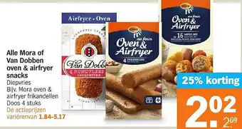 Albert Heijn Alle Mora of Van Dobben oven & airfryer snacks aanbieding