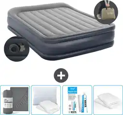 Praxis Intex Luchtbed - 2-Persoons - 152 x 203 x 42 cm - Grijs - Inclusief pomp - Accessoires CB19 aanbieding