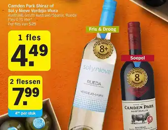Albert Heijn Camden Park Shiraz of Sol y Nieve Verdejo-Viura aanbieding