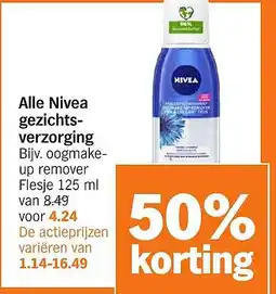 Albert Heijn Alle Nivea gezichts verzorging aanbieding