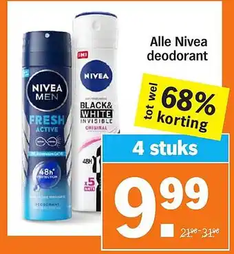 Albert Heijn Alle Nivea deodorant aanbieding