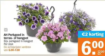Albert Heijn AH Perkgoed in terras of hangpot aanbieding