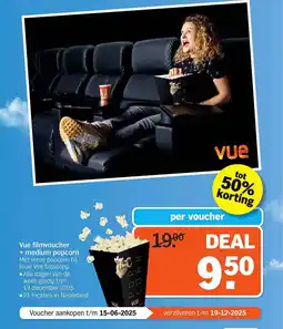 Albert Heijn Vue filmvoucher + medium popcorn aanbieding