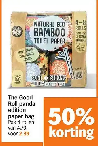 Albert Heijn The Good Roll panda edition paper bag aanbieding