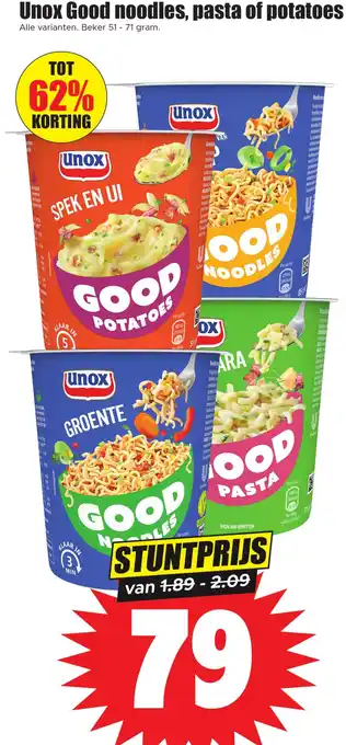 Dirk Unox Good noodles, pasta of potatoes aanbieding