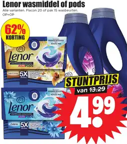 Dirk Lenor wasmiddel of pods aanbieding