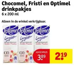 Kruidvat Chocomel, Fristi en Optimel Drinkpakjes aanbieding