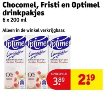 Kruidvat Chocomel, Fristi en Optimel Drinkpakjes aanbieding