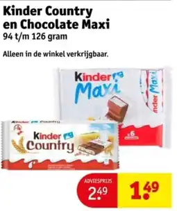 Kruidvat Kinder Country en Chocolate Maxi aanbieding