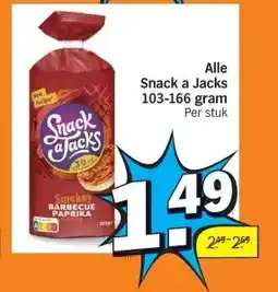Albert Heijn Alle Snack a Jacks 103-166 gram aanbieding