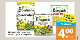 Albert Heijn Alle Bonduelle conserven 250-400 gram en diepvries aanbieding