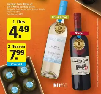 Albert Heijn Camden Park Shiraz of Sol y Nieve Verdejo-Viura aanbieding