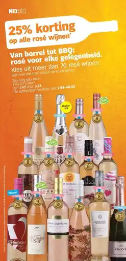 Albert Heijn Kies uit meer dan 70 rosé wijnen. Kijk voor alle rosé wijnen op ah.nl/wijnen aanbieding