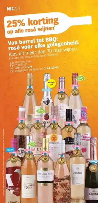 Albert Heijn Kies uit meer dan 70 rosé wijnen. Kijk voor alle rosé wijnen op ah.nl/wijnen aanbieding