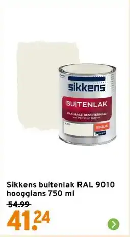 GAMMA Sikkens buitenlak RAL 9010 hoogglans 750 ml aanbieding