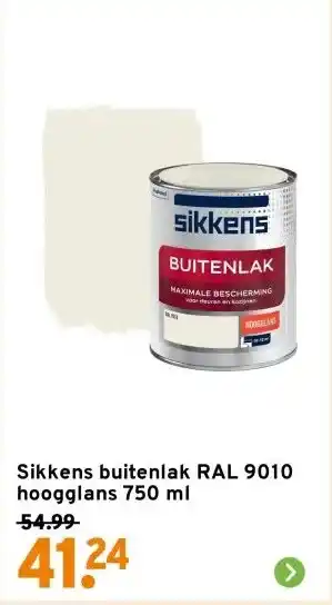 GAMMA Sikkens buitenlak RAL 9010 hoogglans 750 ml aanbieding