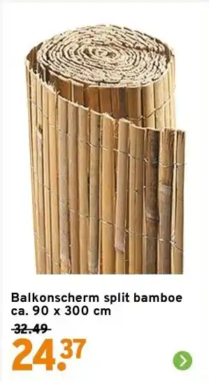 GAMMA Balkonscherm split bamboe ca. 90 x 300 cm aanbieding
