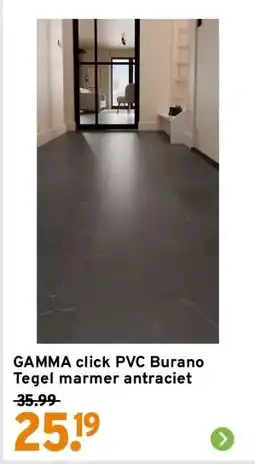 GAMMA GAMMA click PVC Burano Tegel marmer antraciet aanbieding