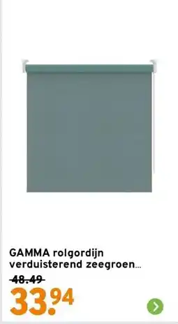GAMMA GAMMA rolgordijn verduisterend zeegroen (kleurnr. 5690) 60x190 cm (bxh) aanbieding