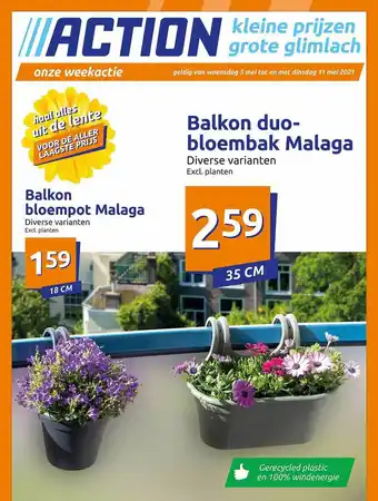 Action Balkon Duo Bloembak Malaga 35 Cm Of Balkon Bloempot Malaga 18 Cm aanbieding