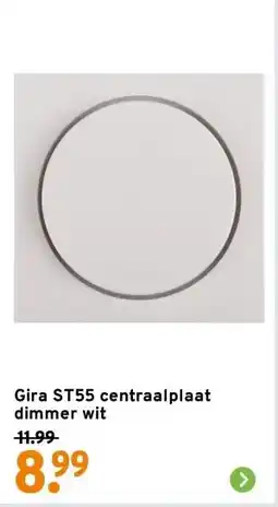 GAMMA Gira ST55 centraalplaat dimmer wit aanbieding