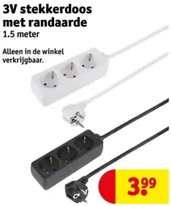 Kruidvat 3V stekkerdoos met randaarde aanbieding