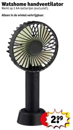 Kruidvat Watshome handventilator aanbieding