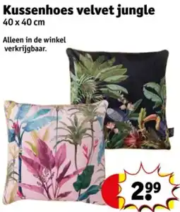 Kruidvat Kussenhoes velvet jungle aanbieding