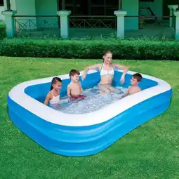Intertoys Bestway familiezwembad - 262x175x51 cm - blauw/wit aanbieding