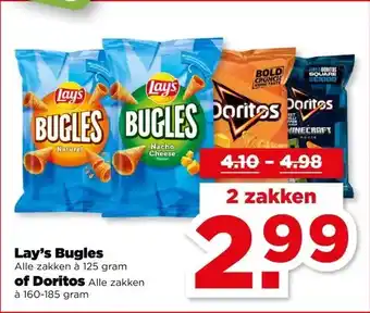 PLUS Lay's Bugles of Doritos aanbieding