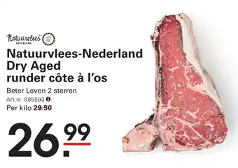 Sligro Natuurvlees-Nederland Dry Aged runder côte à l'os aanbieding