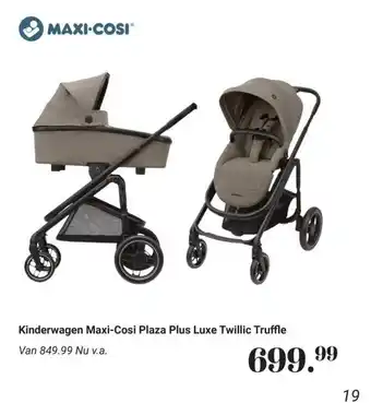 Van Asten BabySuperstore Kinderwagen Maxi-Cosi Plaza Plus Luxe Twillic Truffle aanbieding