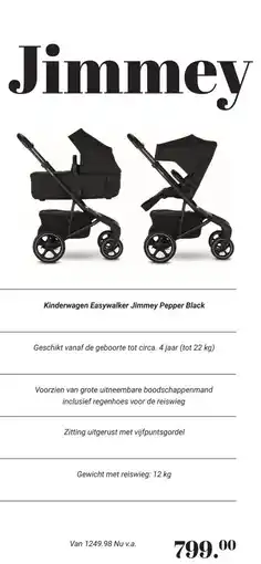 Van Asten BabySuperstore Kinderwagen Easywalker Jimmey Pepper Black aanbieding
