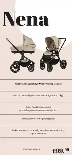 Van Asten BabySuperstore Kinderwagen Novi Baby Nena Pro Sand Melange aanbieding