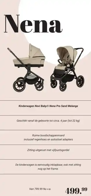 Van Asten BabySuperstore Kinderwagen Novi Baby Nena Pro Sand Melange aanbieding